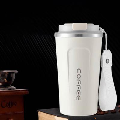 Tasse à café de voyage de 510ML, anti-déversement, avec couvercle hermétique, isolée, écologique, facile à boire d'une seule main, en acier inoxydable