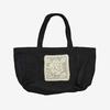 Flower Doily Big Canvas Shopper Bag _ Black