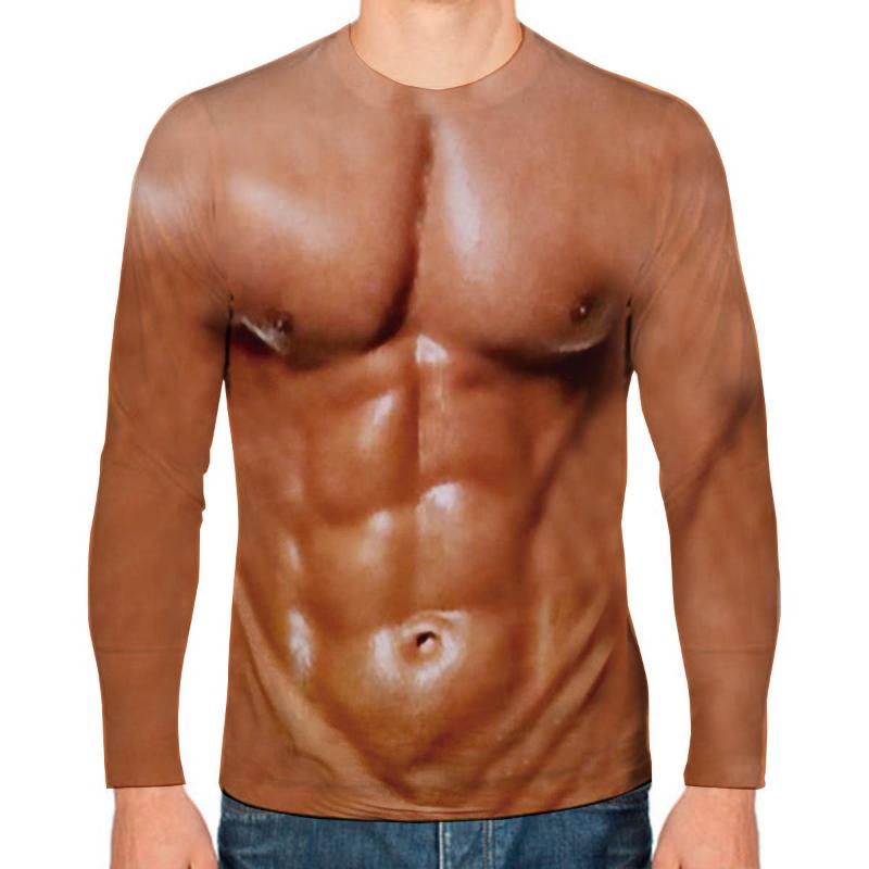 

Смішна футболка з 3D-принтом м язів для чоловіків і жінок, модна хіп-хоп футболка з довгим рукавом і круглим вирізом, оверсайз, футболки в стилі Хараджуку, топи, дитячий одяг 6XL