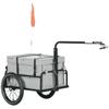 Fahrradanhänger mit abnehmbarer und faltbarer 65L Aufbewahrungsbox, Sicherheitsreflektoren, Max. Last 40KG, Grau