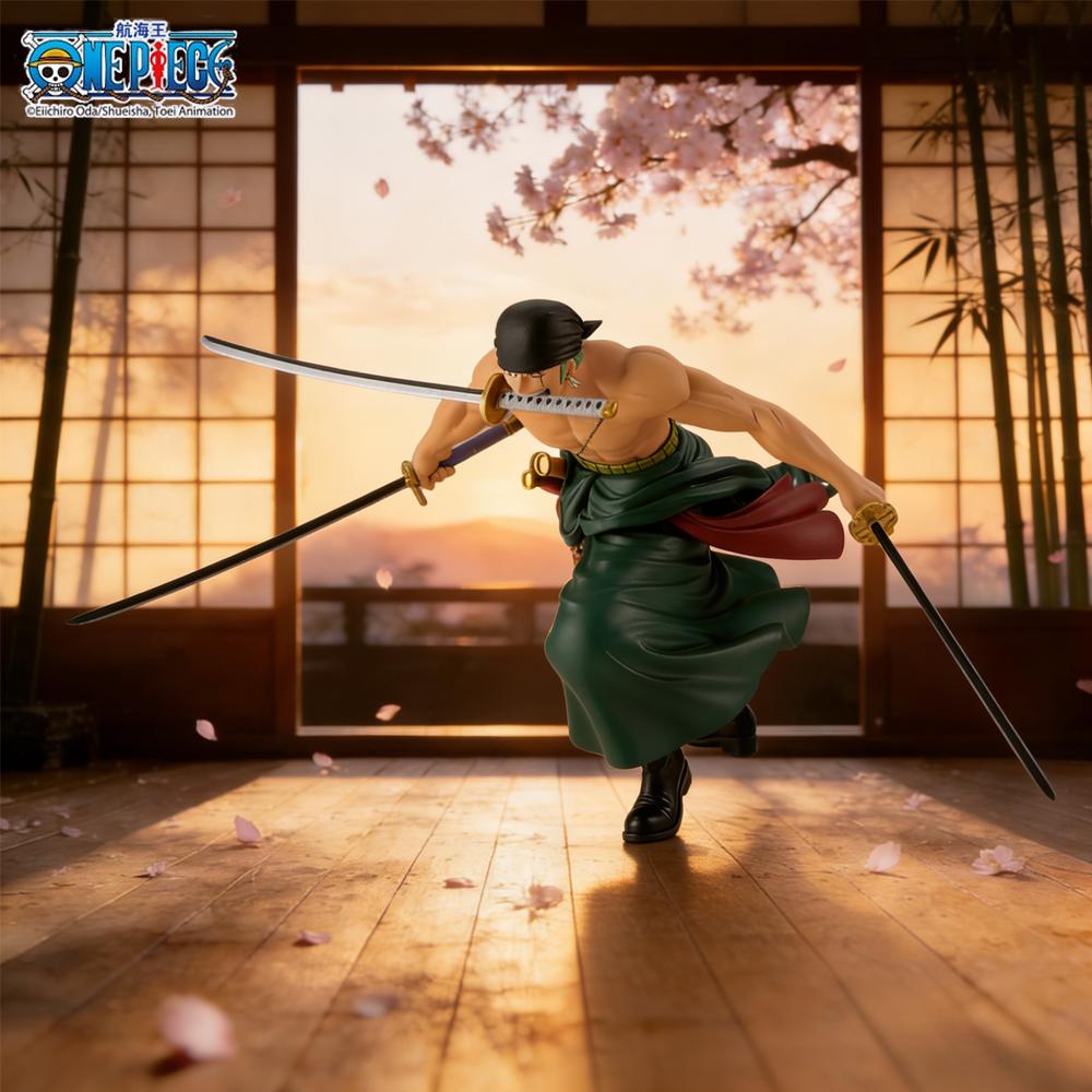 1pc Officially One Piece Zoro Three-Sword Style Action Figure - Anime Decorative Collectible Figurine, Perfect for Holiday Gifts