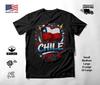 Chile Flag Graffiti Graphic T-Shirt Black Unisex S-2XL