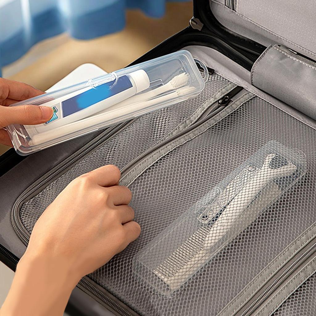 Transparent Toothbrush Storage Box Outdoor Travel Portable Dustproof Plastic Toothbrush Holder Toothpaste Storage And Organizer