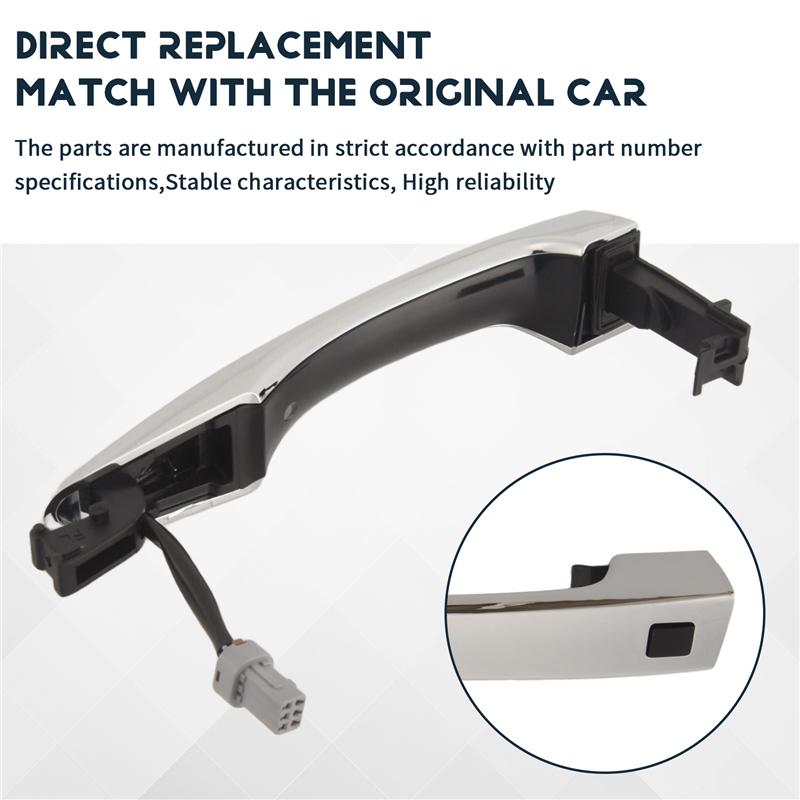 Chrome Exterior Front Door Smart Key Handle Fit For Hyundai Tucson 2016 2017 2018 2019-A99D