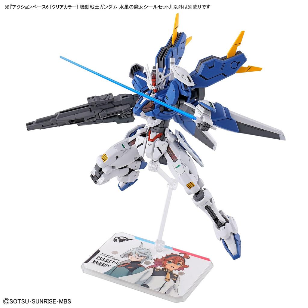 BANDAI SPIRITS Action Base 6 Mobile Suit Gundam Witch of Mercury Seal Set Color Coded Plastic Model Made of Plastic [Clear Color]