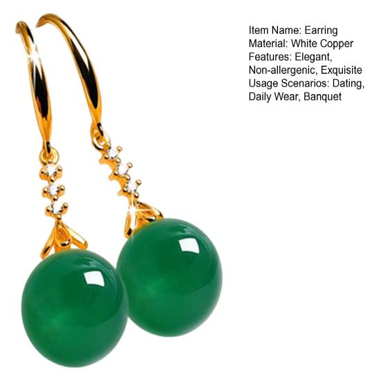 1 pereche de cercei cu agat, care nu sunt predispuși la alergii, grațioși, rafinați, manoperă fină, strălucitoare, strălucitoare