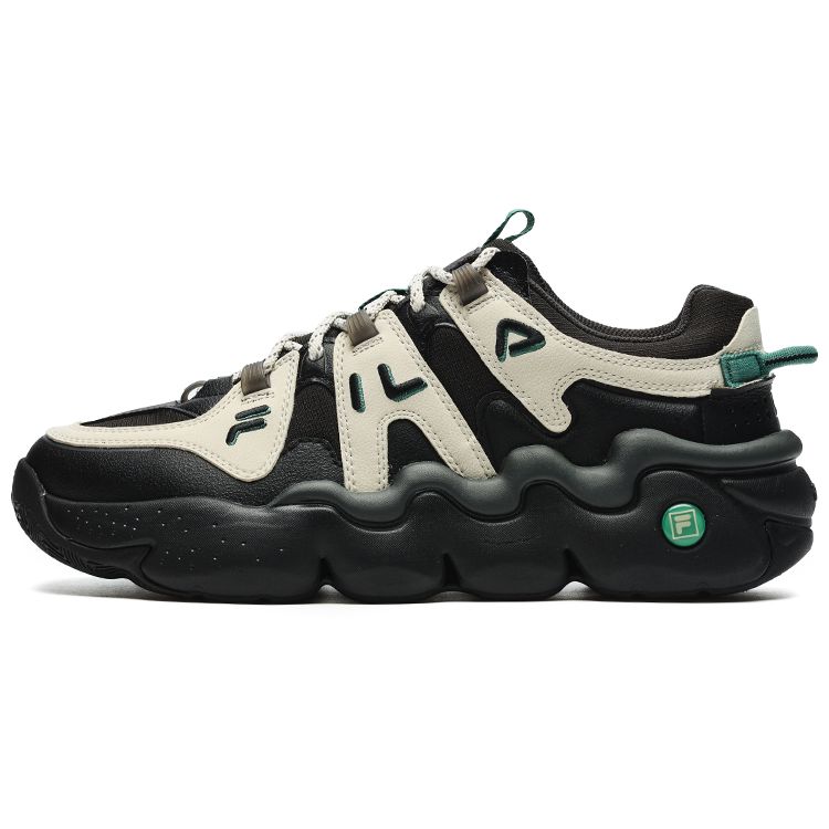 FILA Panini Comfortable Versatile Shock Absorbing Durable Low-Top Retro Basketball Shoes Men sneaker Black Oatmeal F12M242605FBO
