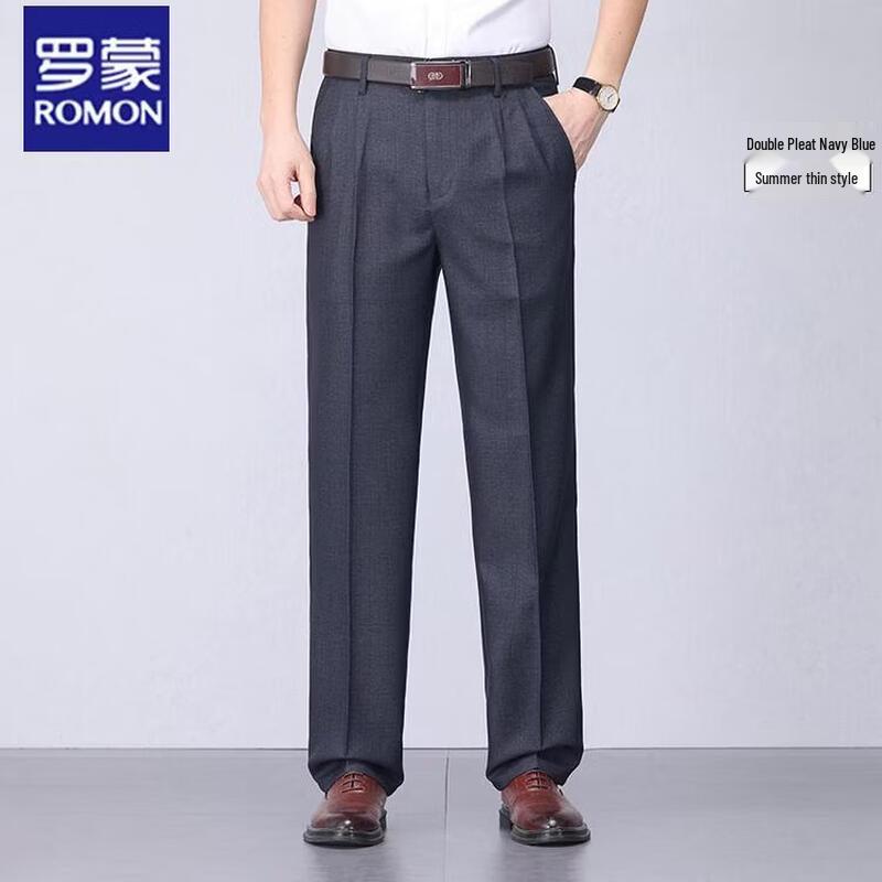 ROMON Men s Summer Straight-Leg Casual Pants 42