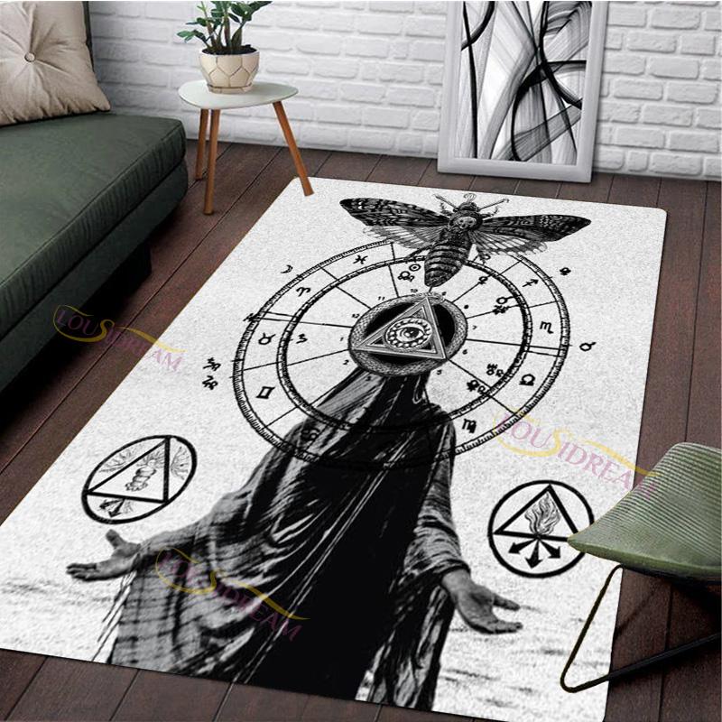 Freimaurer-Teppich, Freimaurer-Illuminati-Ring-Teppich, großer Teppich, Teppiche mit allsehendem Auge, Teppiche für Wohnzimmer, Teppiche, Fitness-Haustiermatte