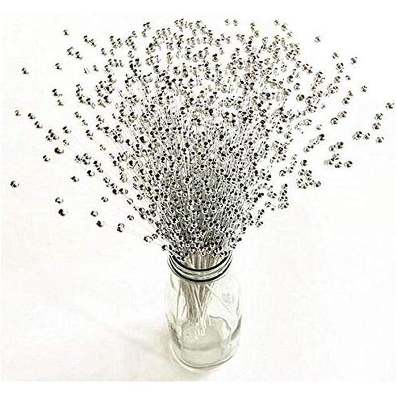 5/10Pcs Wedding Bouquet Decoration Artificial Pearl Stem Beads String Sticks DIY Bride Flower Garland Christmas Party Supplies