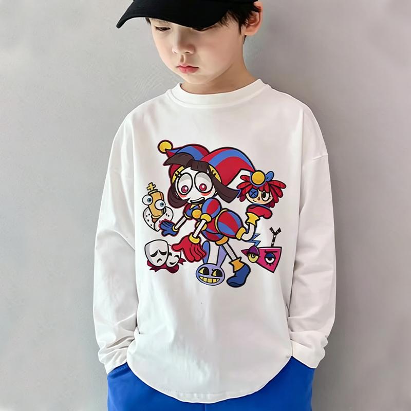 2026 Hot Selling Magical Digital Circus Printed Children's Short Sleeved T-shirt Suitable for Boys and Girls Summer Wear