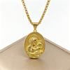Classic Christian Catholic Jesus Christ Our Lady of Guadalupe Stainless Steel Chain Necklace for Men Women Party Amulet Jewelry