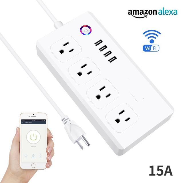Melery Tuya Wifi Smart Strømskinne EU US Brasil UK Australsk Plugg Stikkontakt USB Ladeuttak Fjernstyrt av Alexa Dot Google Home Kontor