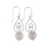 Rare Rose Quartz Gemstone 925 Sterling Silver Jewelry Drop/Dangle Earrings 2.00" EE-32-22