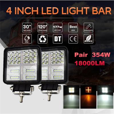 LED Work Light 354W 4inch Spot Flood Light Bar Off Road 4x4 Accessories Combo 12 Volt Led Spotlight for Truck SUV Boat 3000K 6000K Lamps