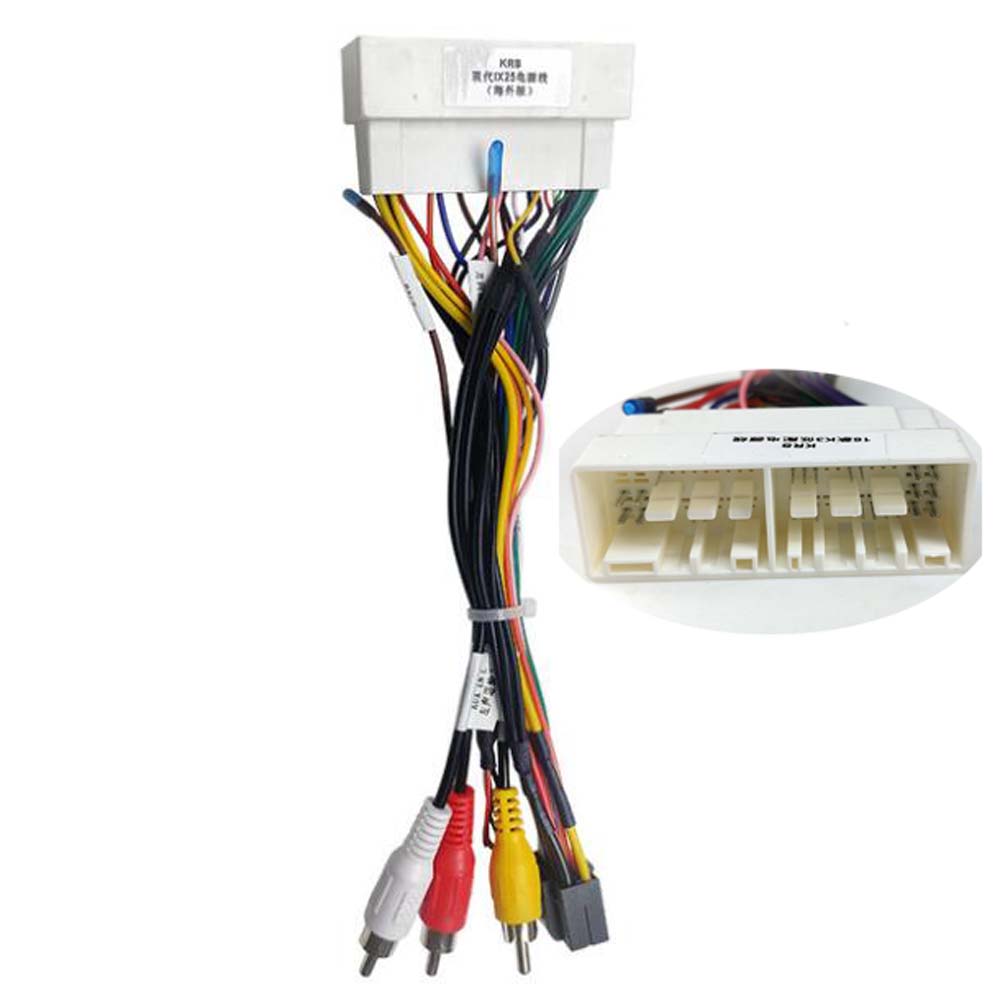 Car Radio Stereo Wiring Harness Cable Adapter Android 16pin For Hyundai IX35 IX45 Tucson Elantra For KIA KX3 KX5 KX7 Sportage Radio Accessories 4
