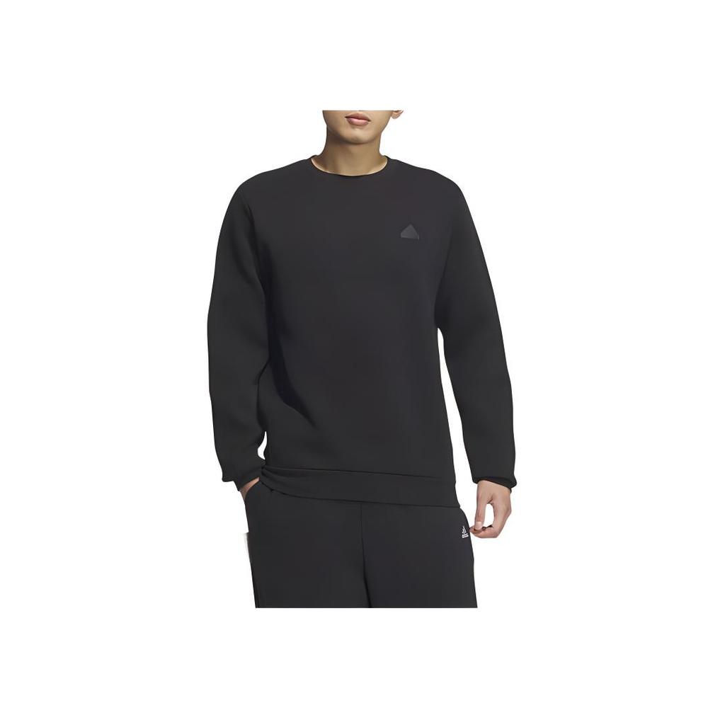 Adidas Solid Color Crew Neck Casual Long Sleeve Sweatshirt Men Sweatshirt Black JE8639