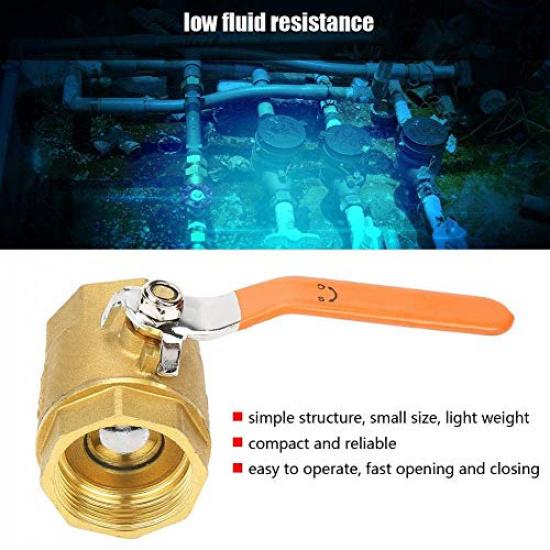 Brass Ball Valve 1-1/4BSP DN32 1.6MPa Female Thread Ball Valve Shut-off Valve with Lever Handle Diameter DN32 (1-1/4BSP) British Gauge Thread for