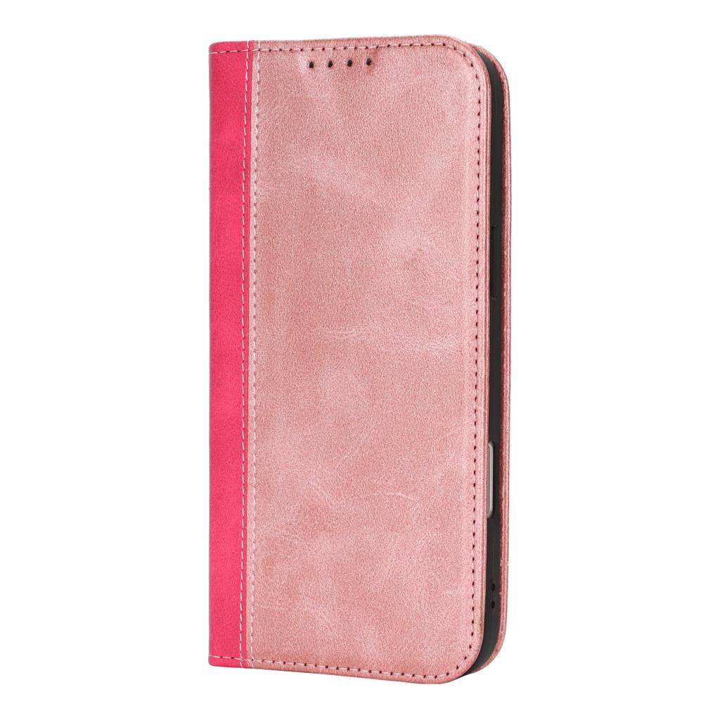 For iPhone 17 Pro Case Calf Texture 3 Card Slots Color Splicing Leather Phone Cover