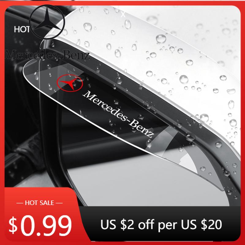 Car Sticker 2PCS Car Rearview Mirror Rain Eyebrow Transparent Sun Visor Shade Cover For Mercedes benz GLK GLA w204 W251 W463 A