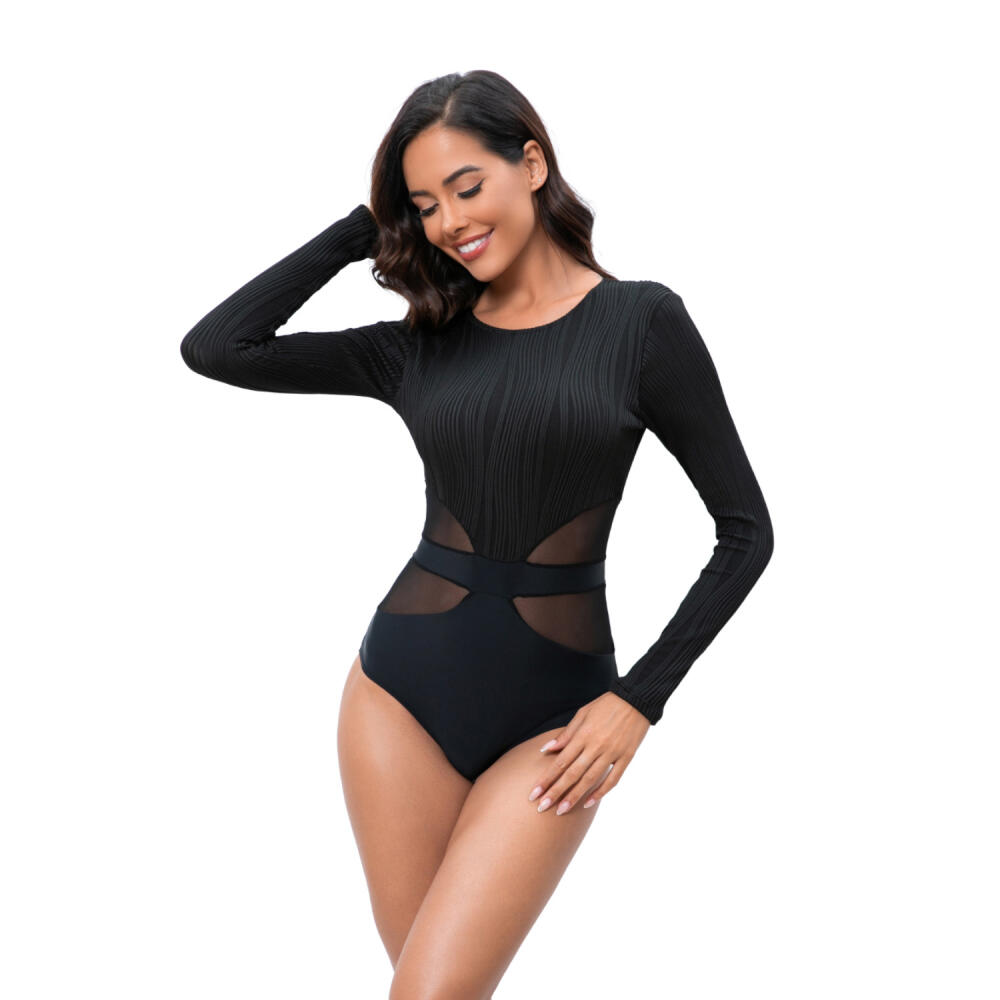 Long-sleeved one-piece surfing suit sunscreen women's diving suit fashion swimsuit