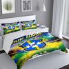 Custom Name Brazi Football Team 3PCS Bedding Set For Bedroom Dormitory,Including 1pc Duvet Cover And 2pcs Pillowcases Large size Fan gift
