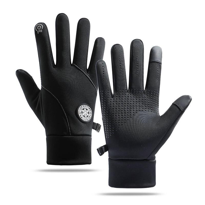 Warm Gloves for Men and Women Outdoor Cycling Water-splashing Fitness Full Finger Sports Windproof Anti Slip Anti Slip Plus Velvet Gloves