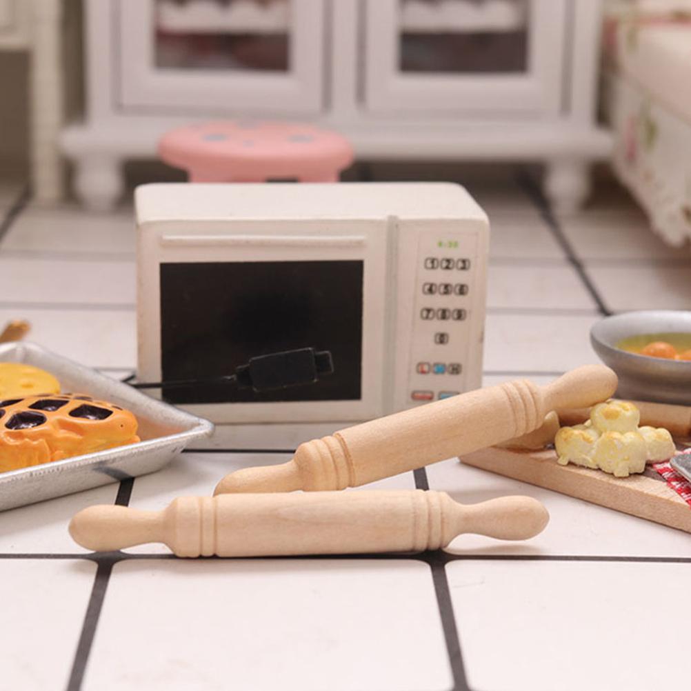 8 Pezzi Mini Mattarello di Legno Giocattolo Per Sviluppo Intelligenza Educativa Creatività Piccolo Bastone da Rotolamento Miniatura Accessorio da Cucina