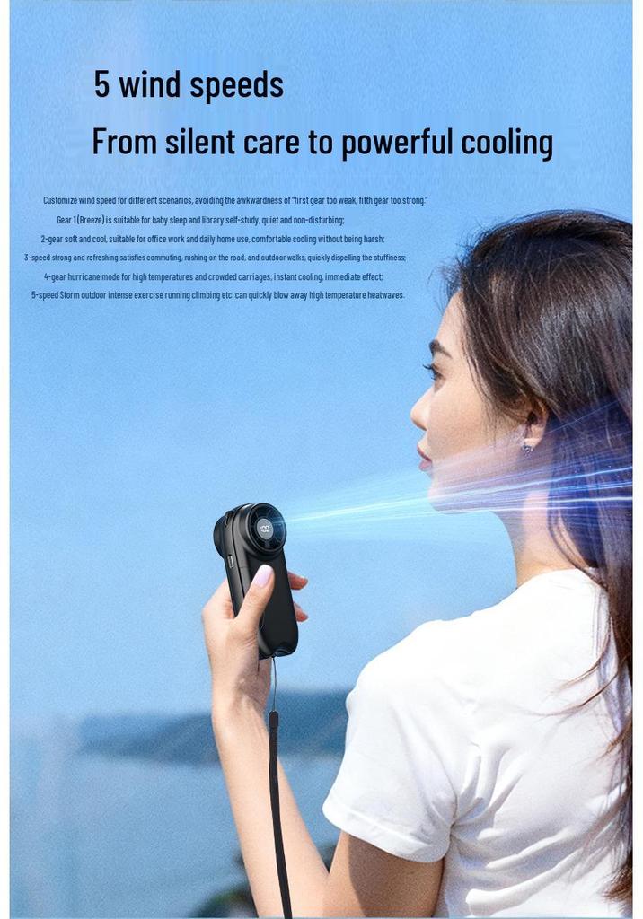 100-Speed USB Rechargeable Portable Handheld Fan