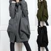 Felpe con Cappuccio da Donna Autunno Inverno Finto Due Pezzi Zip Lunga Tasca Felpe Oversize S-5XL