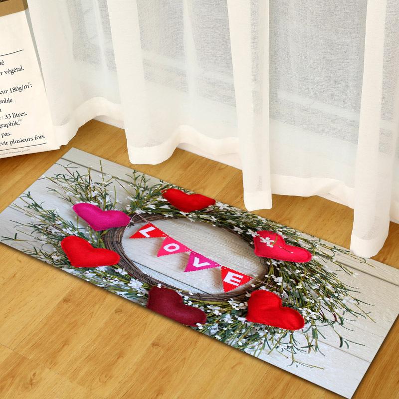 Valentine'S Day Carpet Long Floor Mat Love Theme Doormat