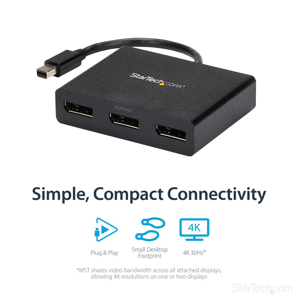 MST Hub Mini DisplayPort 3x DsiplayPort Splitter 4K-kompatibel Nur Windows-kompatibel MSTMDP123DP 3-Port - Multi-Monitor
