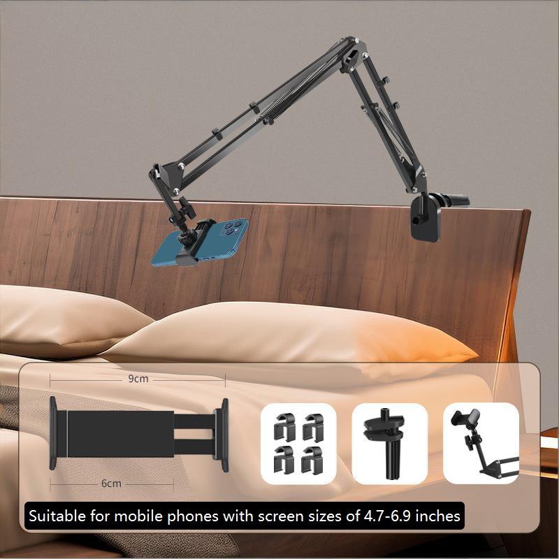 Adjustable Bedside Tablet Stand, Rotatable Long-Arm Metal Desktop Tablet Stand, Bedside Lazy Phone Holder