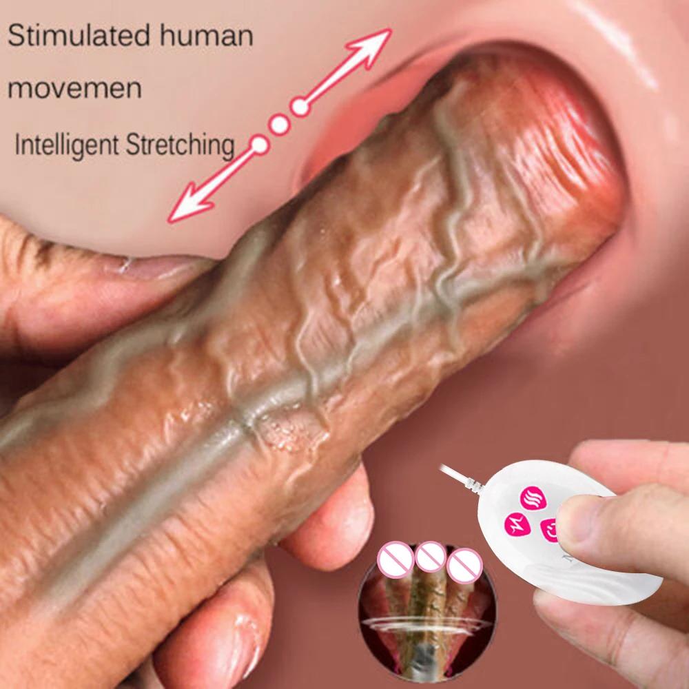 Thrusting Telescopic Remote Control Dildo Vibrator Female Realistic Penis Gay Suction Cup Masturbator Couple For Women Sex Toys