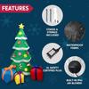 Syncfun 7 FT Christmas Inflatables Christmas Tree Outdoor Decorations with 3 Gift Boxes with Built-in LEDs for Holiday Party