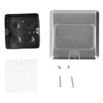 Ground Plug Socket  Standard Stainless Steel Embedded Floor Outlet Box with Intall Tool AC