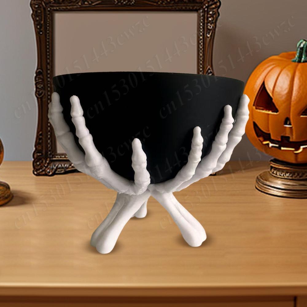 2026 Halloween Candy Bowl Multifunctional Gothic Skeleton Hands Storage Holder Detachable Halloween Organizer Home Decorations
