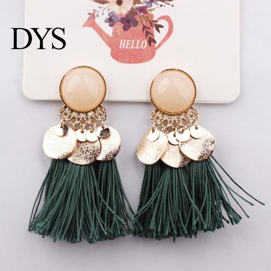 1Pair Women Bohemian Tassels Sequins Ear Stud Dangle Earrings Banquet Jewelry