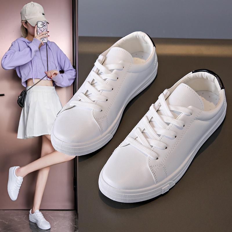 2024 Women's Korean Style Casual White Running Shoes - Autumn/Winter Trendy Flat Sole