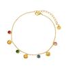 Stainless Steel Bracelet for Women Girls Punk Colorful Zircon Shell Pendant Bracelet Exquisite Waterproof Jewelry Accessories
