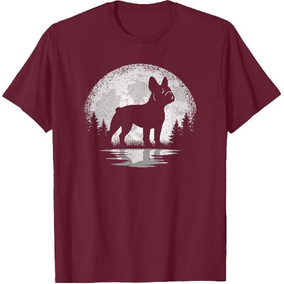Frenchie Moon Vintage French Bulldog Men Women T-Shirt