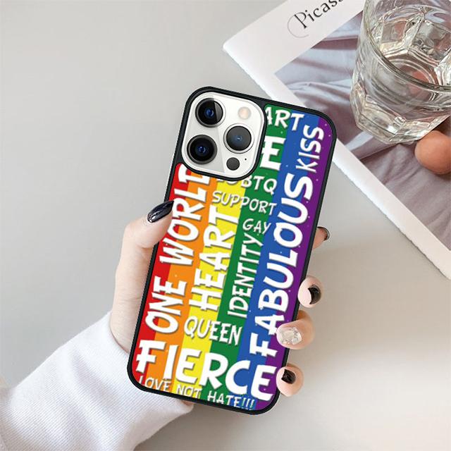 Gay Lesbian LGBT Rainbow Flag Pride ART Phone Case Cover For iPhone 17 Air 16 15 14 13 12 Pro Max 11 Pro Max Plus
