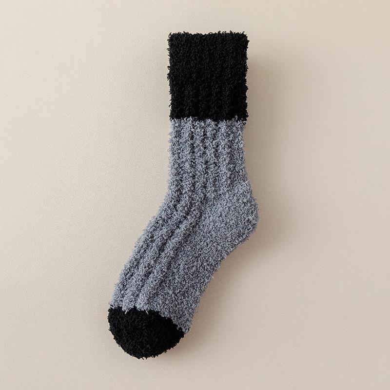 Men's Fleece-Lined Winter Home Socks - Thick Cozy Floor and Sleep Socks