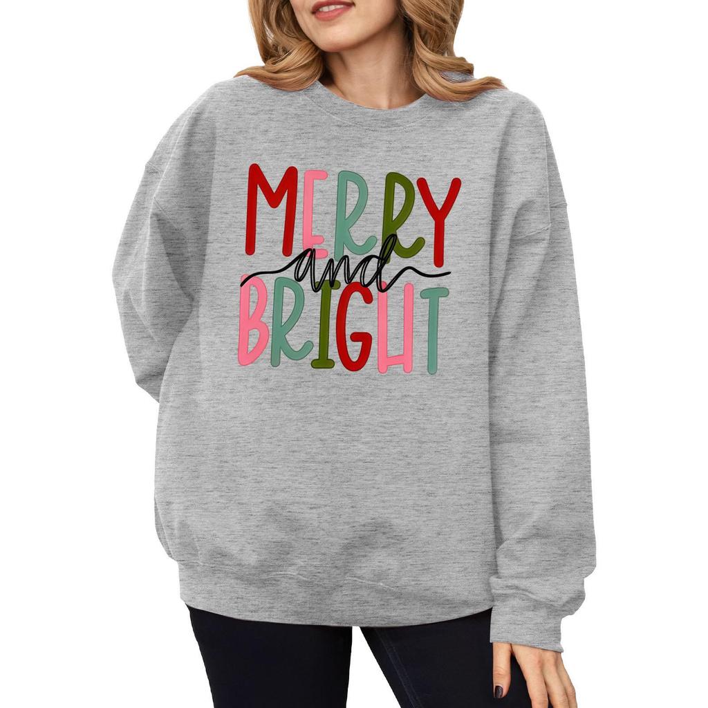 2025 Autumn/Winter Women's Trendy Christmas Casual Round Neck Printed Hoodie