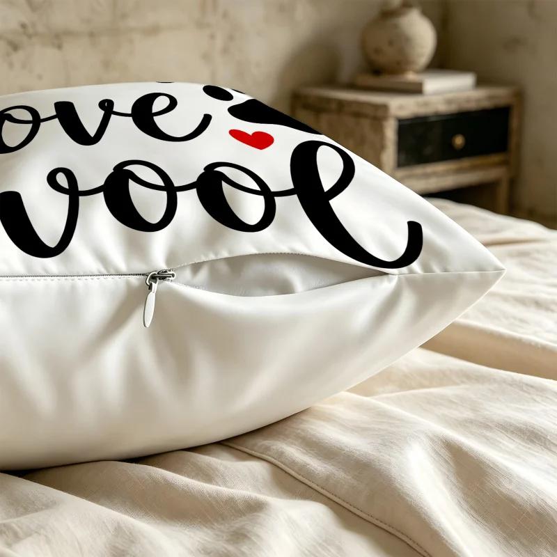 Live Love Woof Dog Paw 18.18 Inch Throw Pillow, Printed Cushion With Insert For Sofa Bedroom Pet Owner Room Decor