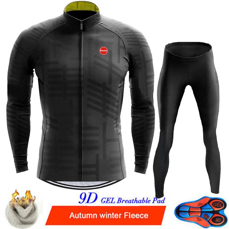 Phtxolue 2022 Winter Thermal Fleece Cycling Jerseys Set MTB Bike Clothes Maillot Ropa Ciclismo Invierno Bicycle Cycling Clothing