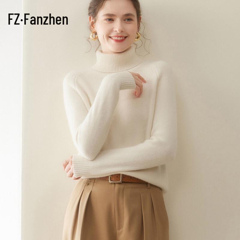 FanZhen Women's Winter Cashmere Turtleneck Sweater