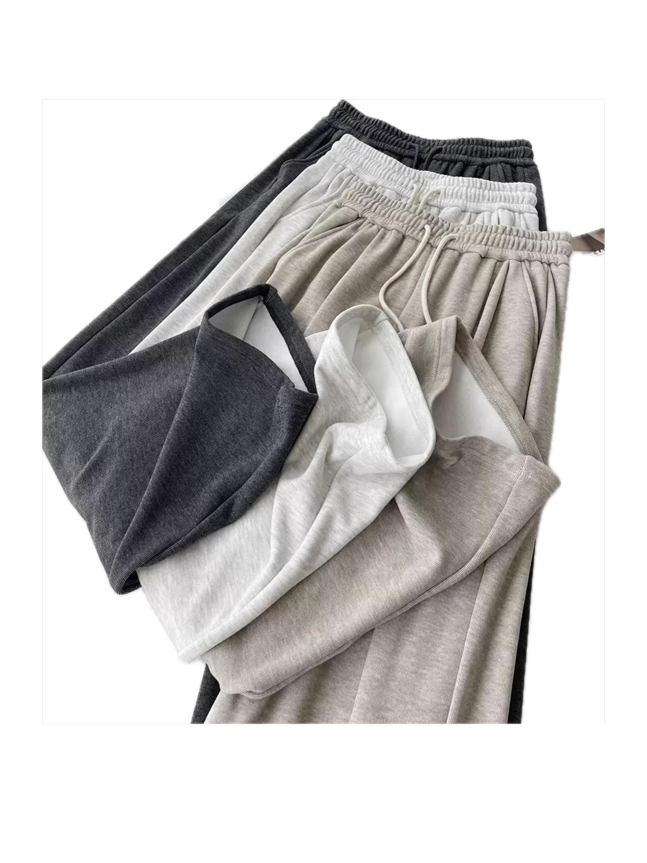 

Drapey Cotton Loose Straight-Leg High-Waist Drawstring Pants XXL