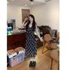 Fashion Irregular Ruffle Edge Suspender Dress Women's Summer New Foreign Style V-neck Waist Plaid A-shaped Skirt
