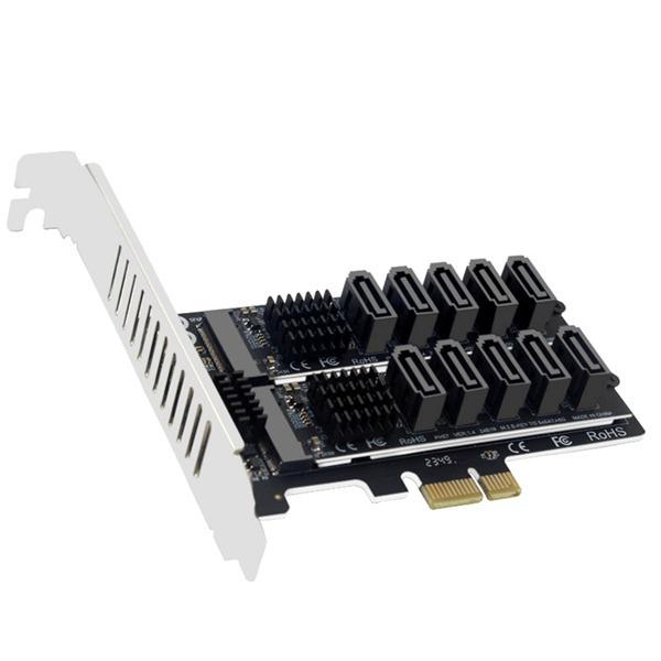 

Black 10-Port M.2 NGFF SATA to PCIe Adapter, 6Gbps, PCB Material Other